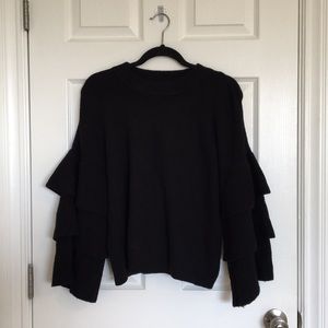Black bell sleeve sweater